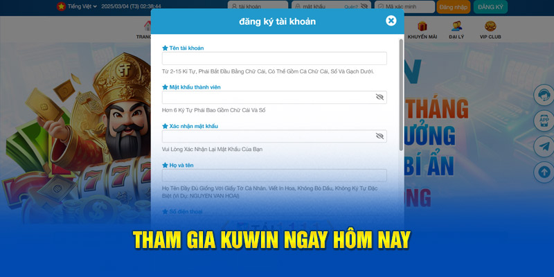 Tham gia Kuwin ngay hôm nay